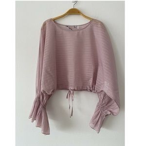 & Other Stories Cropped Bell Sleeve Blouse Size 8